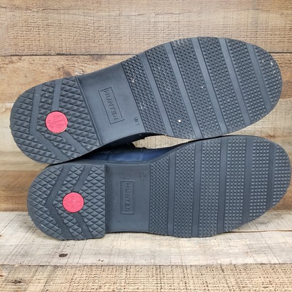 Hunter Original Insulated Commando Men Sz 8 Boot Blue Black Rain Lace Up Lined - Picture 7 of 8